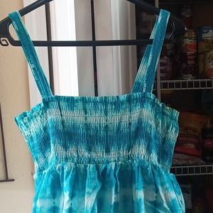 Tye dye blue and green boho sundress